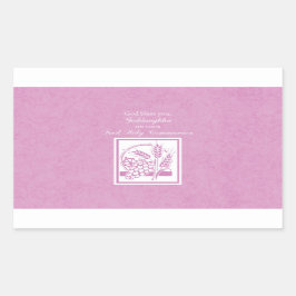Godtochter Erste Kommune, Rosa Rechteckiger Aufkleber