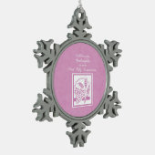 Godtochter Erste Kommune, Rosa Schneeflocken Zinn-Ornament (Links)