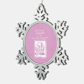 Godtochter Erste Kommune, Rosa Schneeflocken Zinn-Ornament (Rechts)