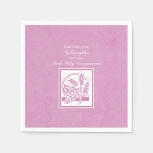 Godtochter Erste Kommune, Rosa Serviette