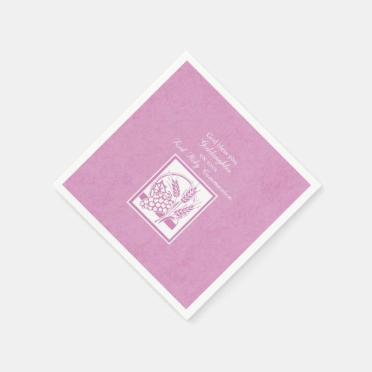 Godtochter Erste Kommune, Rosa Serviette (Ecke)