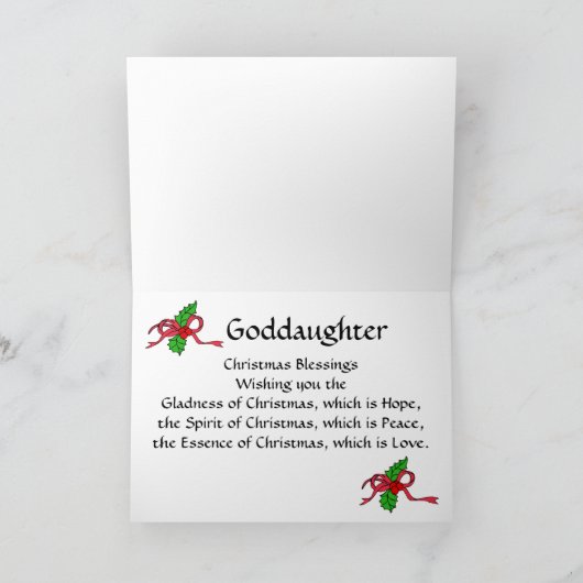 Godtochter Feiertagskarte (Innenseite)