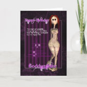 Godtochter Funky Modern Birthday Card mit Rag Do Karte (Vorderseite)