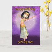 Godtochter Geburtstagskarte mit Niedlichem Tänzer Karte (Gelbe Blume)