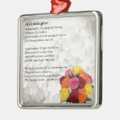 Godtochter Gedicht - Blume Design Silbernes Ornament (Links)