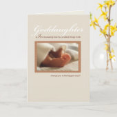 Godtochter gratuliert New Baby Feet Karte (Gelbe Blume)
