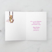 Godtochter Happy Birthday niedliche Fee auf Blume Karte (Innenseite)