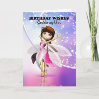 Godtochter, Happy Birthday niedliche Märchen tanze Karte