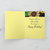 Godtochter Happy Birthday Sunflowers Karte (Innenseite)