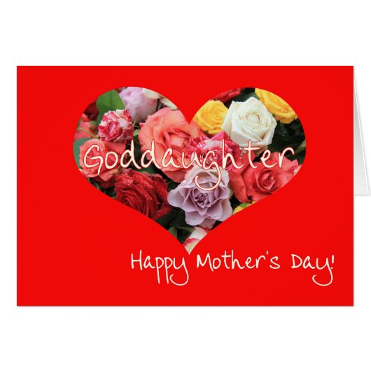 Godtochter Happy Mother Day Rose Card (Vorderseite (Horizontal))