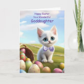 Godtochter Happy Oaster mit Niedlichen Kitten und  Karte (Vorderseite)