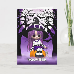 Godtochter Niedlich HexenHalloween Grußkarte Karte