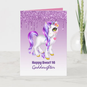 Godtochter Niedlich Unicorn Geburtstag JEDES ALTER Karte