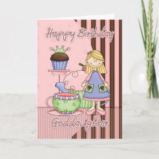 Godtochter Niedliche Geburtstag Card - Kuchen und Karte