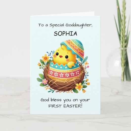 Godtochter Personalize Erste Ostersegnung Karte (Vorderseite)