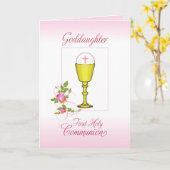 Godtochter Pink Erste heilige Kommune, Chalice Karte (Gelbe Blume)