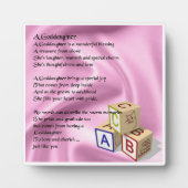 Godtochter Poem Plaque - Baby Blocks Design Fotoplatte (Vorderseite)