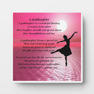 Godtochter Poem Plaque - Ballerina Design Fotoplatte