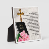 Godtochter Poem Plaque - Biologie und Rose Design Fotoplatte (Vorderseite)