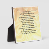 Godtochter Poem Plaque - Cream Silk Design Fotoplatte (Vorderseite)