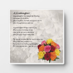 Godtochter Poem Plaque - Design der Blume Fotoplatte