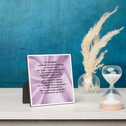 Godtochter Poem Plaque - Lilac Silk Design Fotoplatte (InSitu)