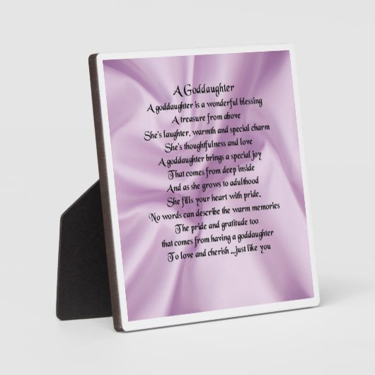 Godtochter Poem Plaque - Lilac Silk Design Fotoplatte (Vorderseite)