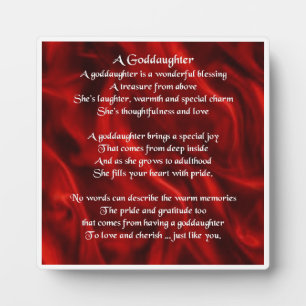 Godtochter Poem Plaque - Red Silk Design Fotoplatte
