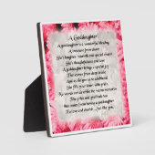 Godtochter Poem Plaque - Rosa Blumendesign Fotoplatte (Vorderseite)