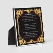 Godtochter Poem Plaque - Schwarzes Design Fotoplatte (Vorderseite)