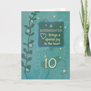 Godtochter Religious 10. Geburtstag Hand Drawn Karte