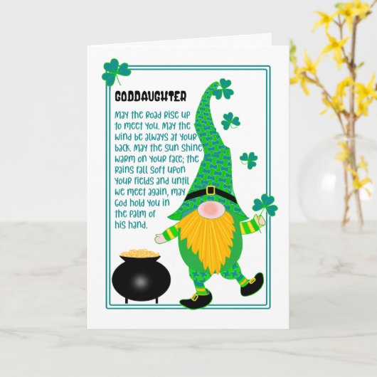 Godtochter St Patrick's Leprechaun Celtic Card Karte (Gelbe Blume)