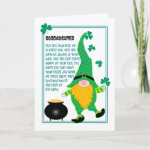 Godtochter St Patrick's Leprechaun Celtic Card
