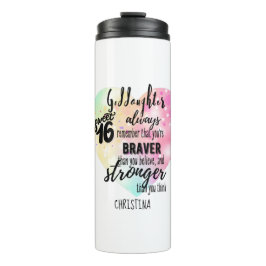 Godtochter Sweet16 Zitat Geschenk Braver Stronger Thermosbecher
