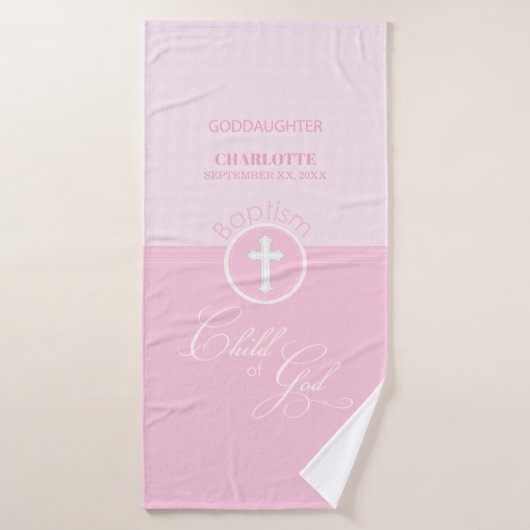 Godtochter Taufe Pink Kind Gottes Personalisiert Badehandtuch (Badehandtuch)