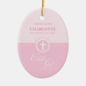 Godtochter Taufe Pink Kind Gottes Personalisiert Keramik Ornament (Vorne)