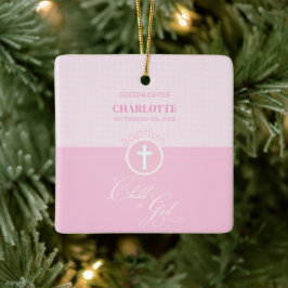 Godtochter Taufe Pink Kind Gottes Personalisiert Keramikornament