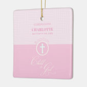 Godtochter Taufe Pink Kind Gottes Personalisiert Keramikornament (Links)