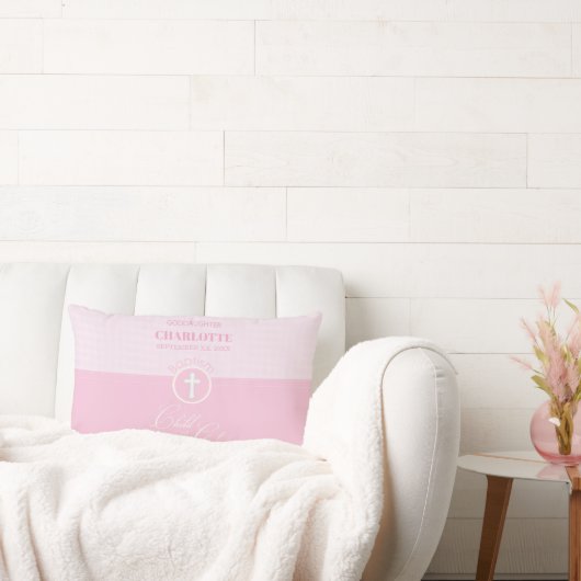 Godtochter Taufe Pink Kind Gottes Personalisiert Lendenkissen (Liege)