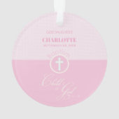 Godtochter Taufe Pink Kind Gottes Personalisiert Ornament (Rückseite)