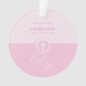 Godtochter Taufe Pink Kind Gottes Personalisiert Ornament (Vorderseite)