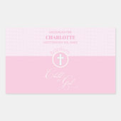 Godtochter Taufe Pink Kind Gottes Personalisiert Rechteckiger Aufkleber (Vorderseite)