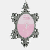 Godtochter Taufe Pink Kind Gottes Personalisiert Schneeflocken Zinn-Ornament (Links)