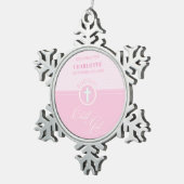 Godtochter Taufe Pink Kind Gottes Personalisiert Schneeflocken Zinn-Ornament (Rechts)