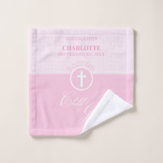Godtochter Taufe Pink Kind Gottes Personalisiert Waschlappen (Waschlappen)