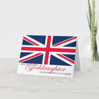 Godtochter übergibt Parade Glückwunsch Karte