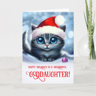 Godtochter Weihnachtsfeiertag Niedlich Grau Karte