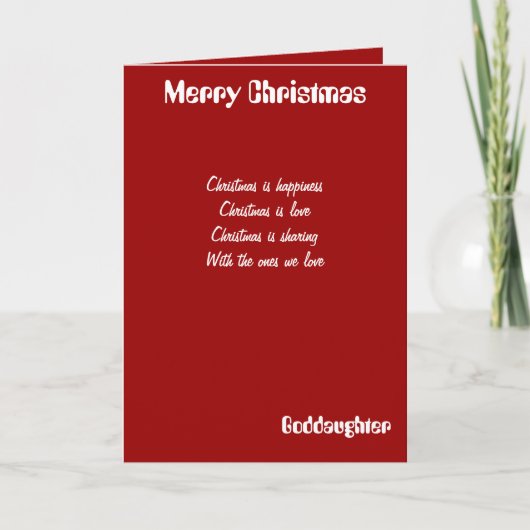 Godtochter Weihnachtskarten Feiertagskarte (Vorderseite)
