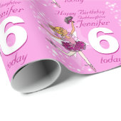 Godtoername Alter ballerina pink Geburtstag Geschenkpapier (Rolleneckpunkt)