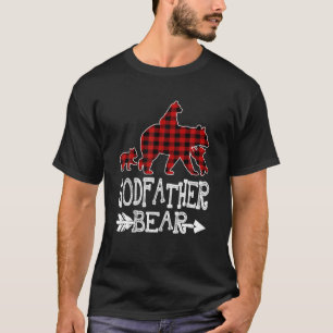 Godvater Bear Three Cubs Red Kariert Mama Weihnach T-Shirt